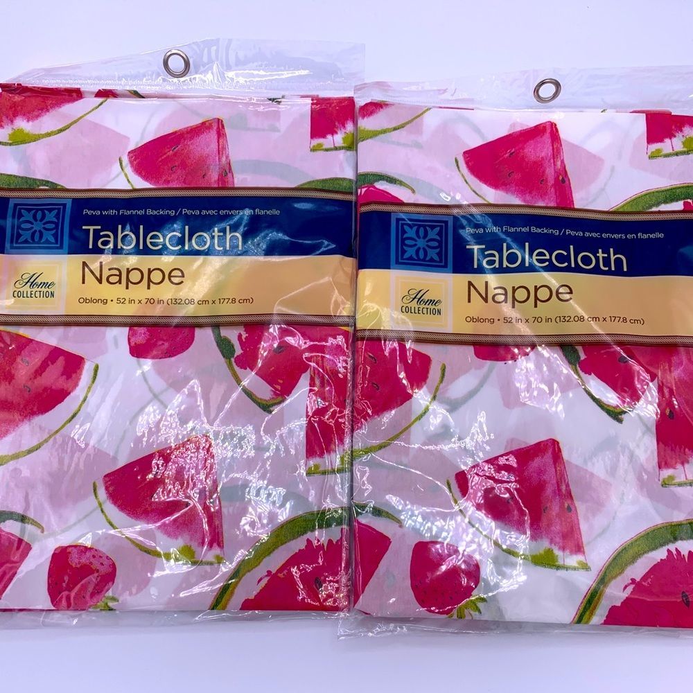 2 Lightweight Oblong Tablecloths Fruit